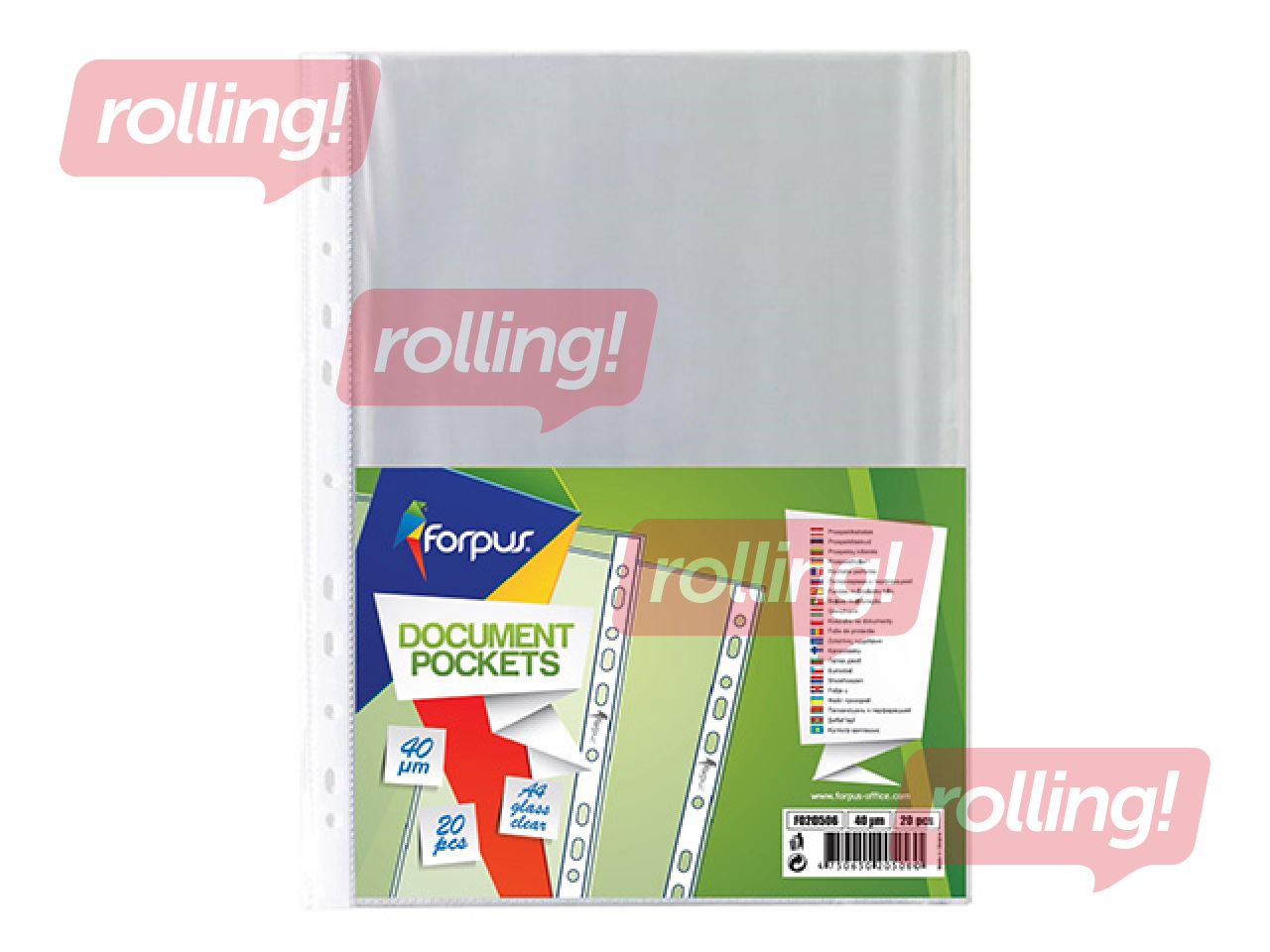 Dokumendikiled Forpus, A4, läikivad, 40mic., 20tk.