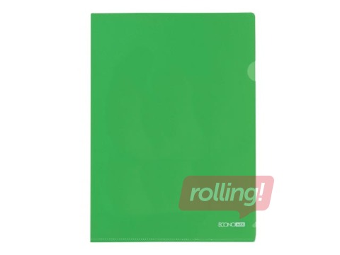 Папка - уголок Economix, A4, 180 mic., глянцевая, зеленый