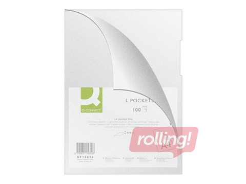 Mape - stūrītis Q-Connect,  A4, 80 mic., matēta, caurspīdīga, 100 gab.