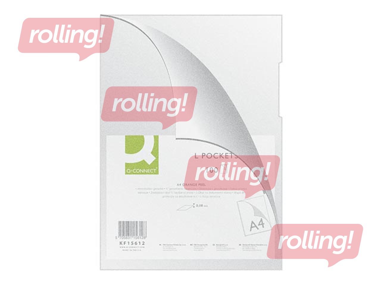 Plastist mapp Q-Connect, A4, 80 mic., matt, läbipaistev, 100 tk.