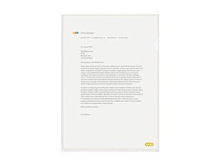 L-kaust taaskasutatud PE-st, Elba, A4, 100 mikronit, läbipaistev