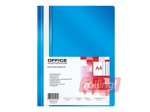 Папка - скоросшиватель Office Products, A4, синяя