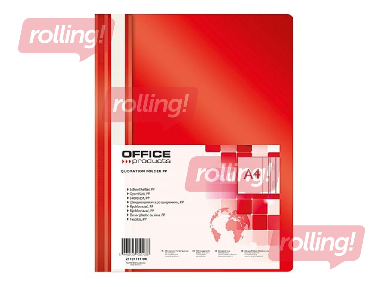 Mape ātršuvējs Office Products, A4, sarkana