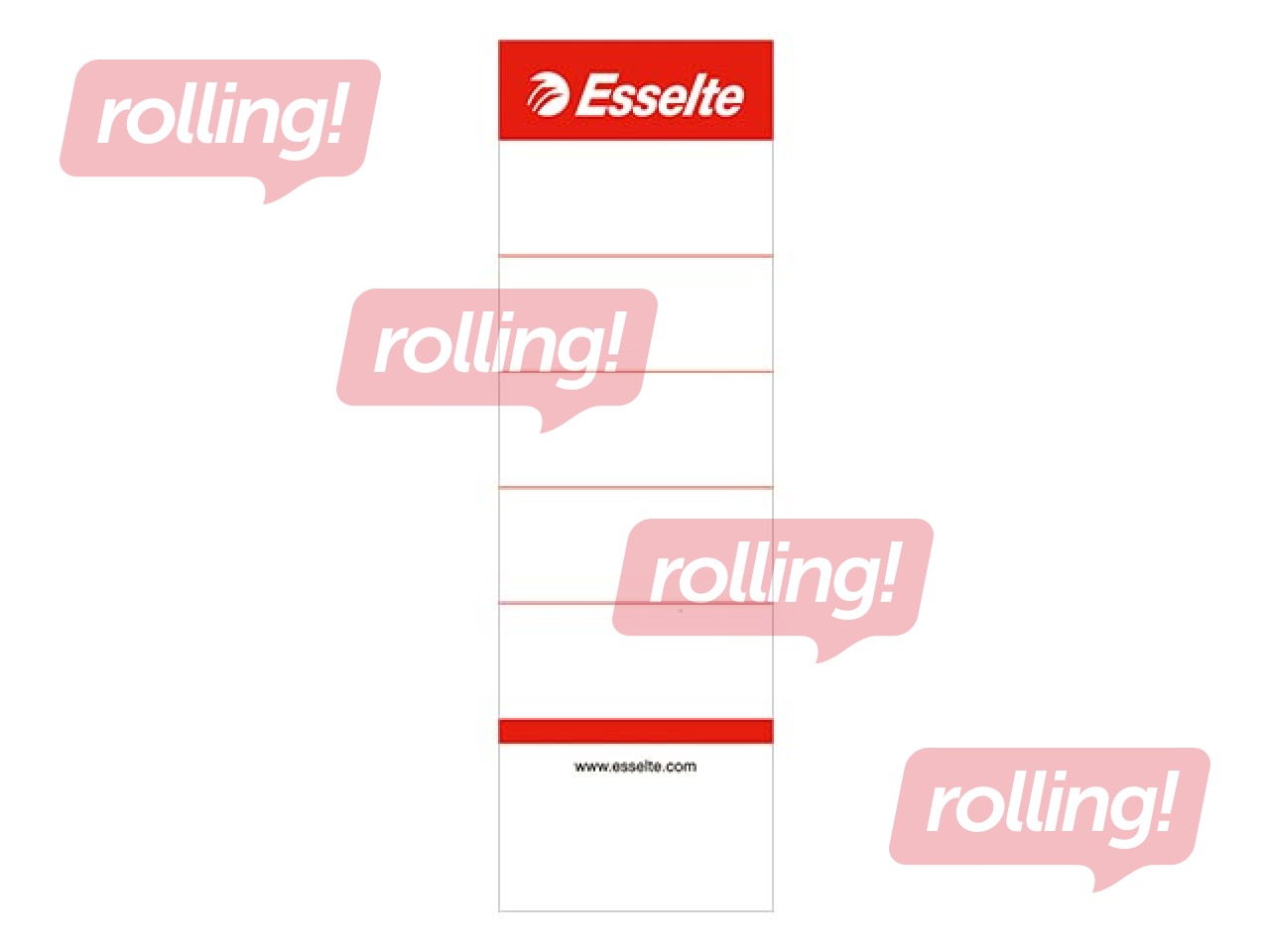 Vahetatav silt registraatorile Esselte LAF 75mm, kott/100