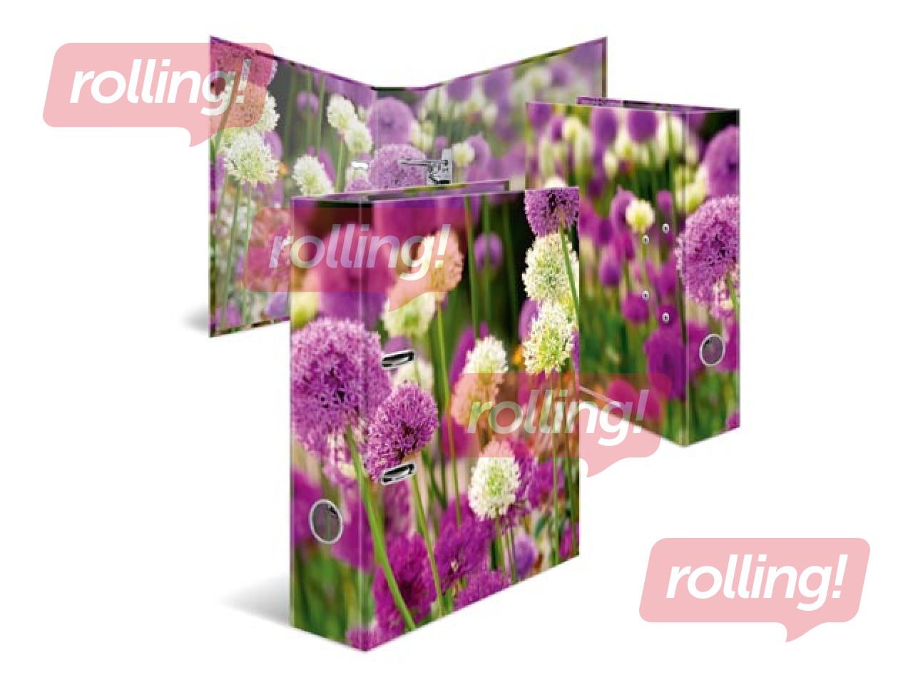 Folder register with floral print, A4, 70mm