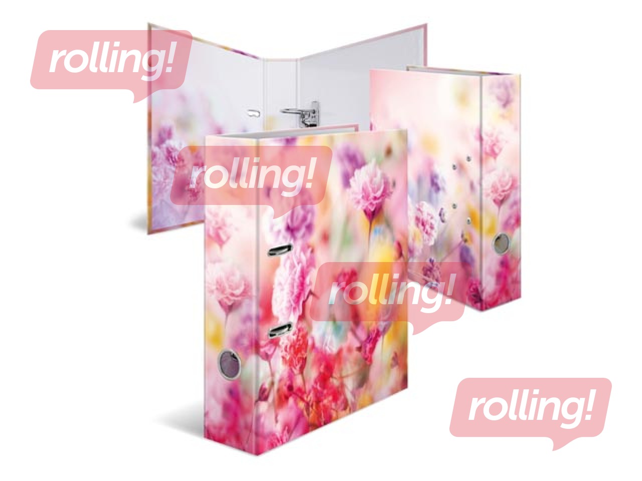 Folder register with floral print, A4, 70mm