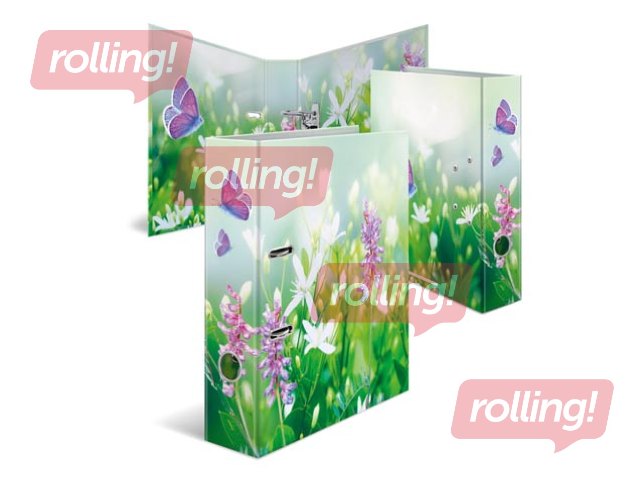 Folder register with floral print, A4, 70mm