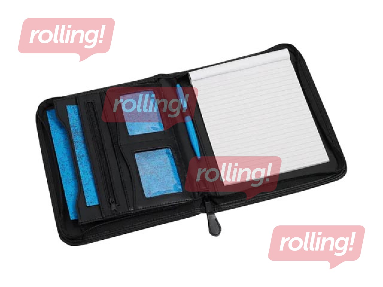 Writing case Rillstab Excellent de Luxe with zip, A5, black