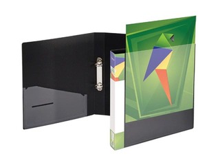 Folder with 2 rings Forpus, A4, black, 20mm