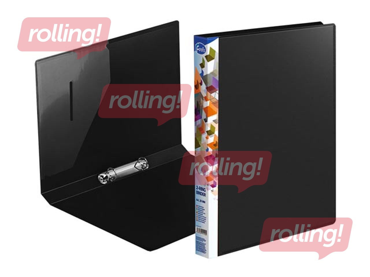Folder with 2 rings Forofis, A4, black, 20mm