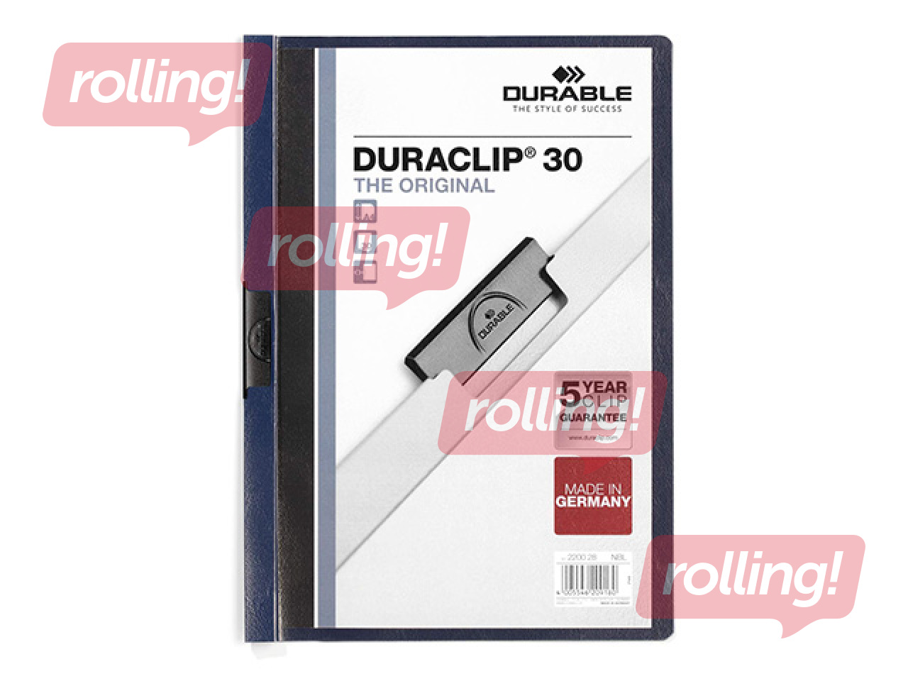 Kaust Durable Duraclip 30, tumesinine, A4
