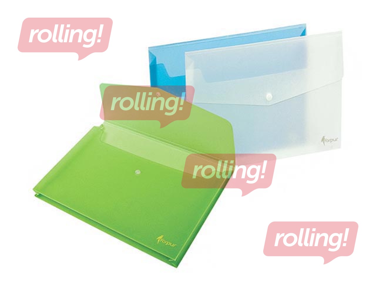 Folder - envelope Forpus, A4, 150 pages, transparent green