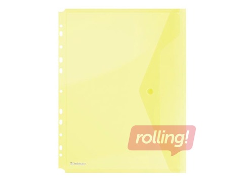 Folder - Envelope with perforation Donau, A4, transparent, yellow
