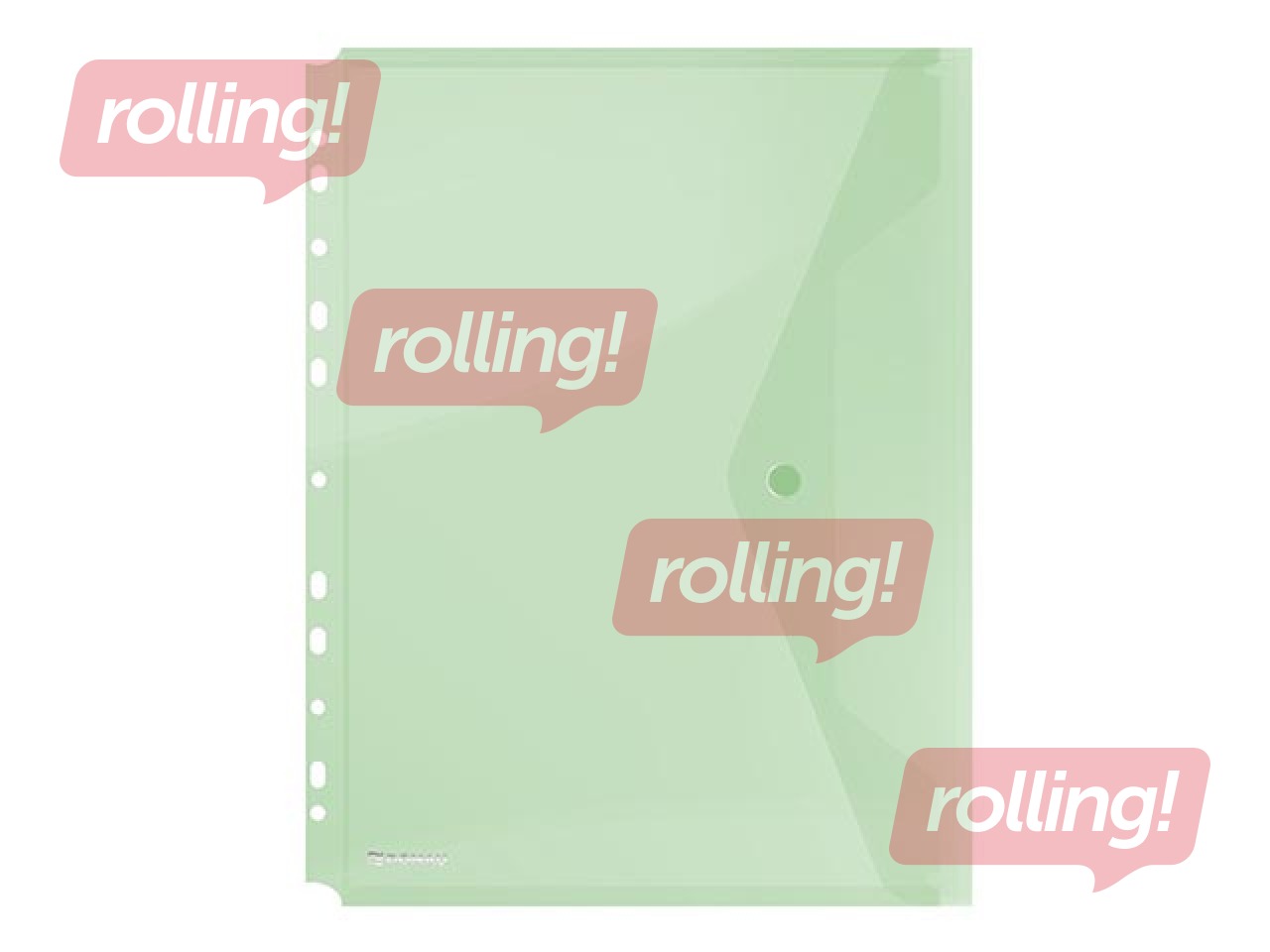 Folder - Envelope with perforation Donau, A4, transparent, green