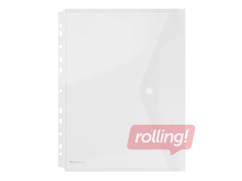 Папка конверт с перфорацией Donau, A4, прозрачная