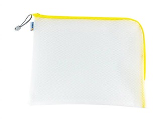 Folder - lockable Herma, A4 +, transparent with yellow zipper