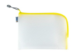 Folder - lockable Herma, A5, transparent with yellow zipper