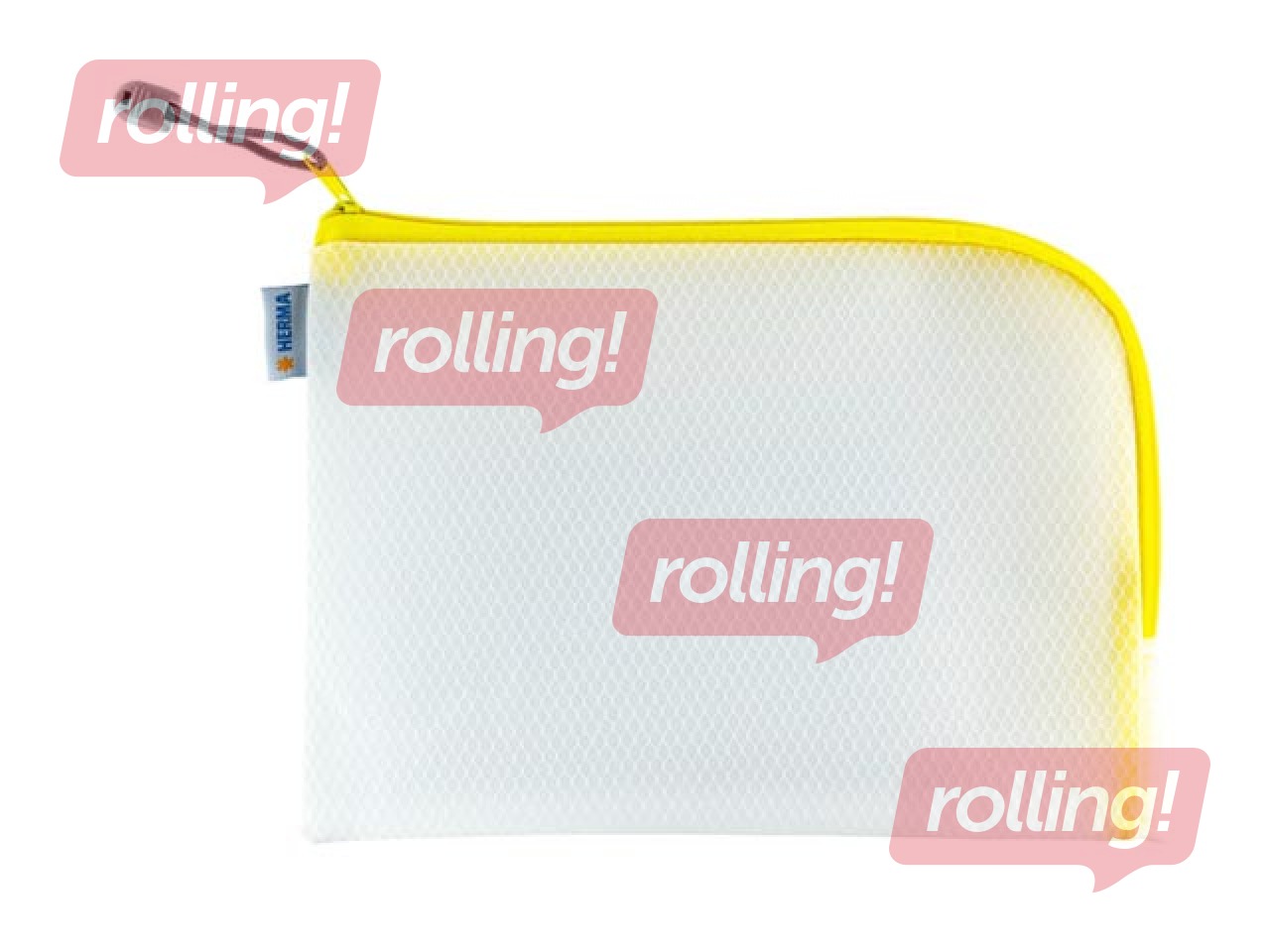 Folder - lockable Herma, A5, transparent with yellow zipper