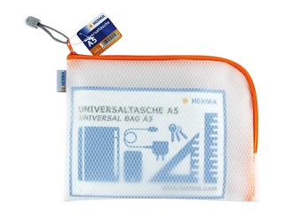 Kileümbrik – suletav Herma, A5, läbipaistev, oranži zip lukuga 