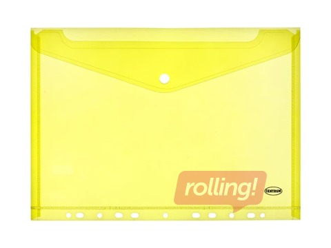 Папка конверт с перфорацией Centrum, A4, желтая