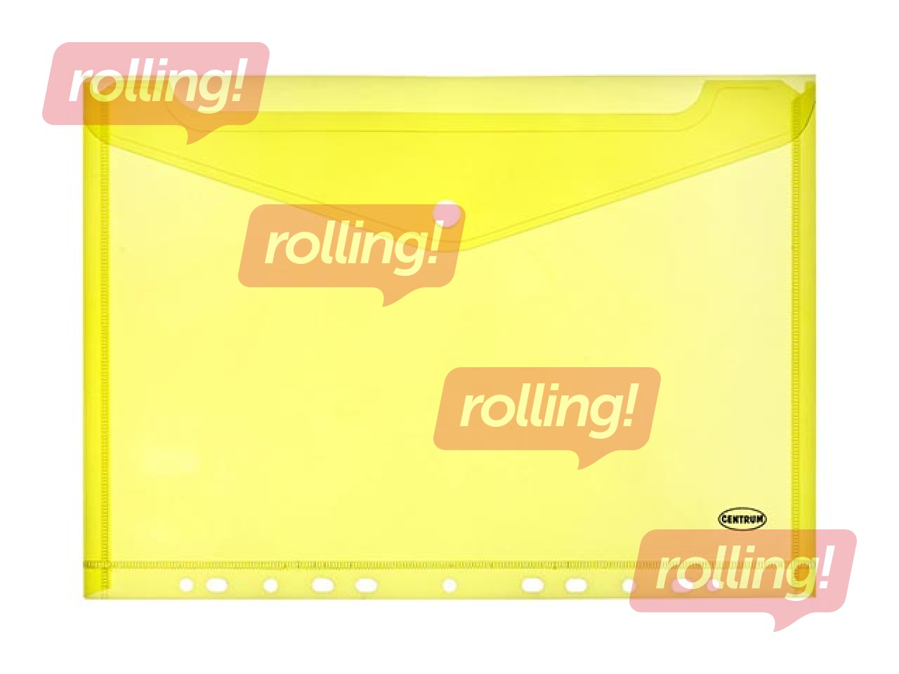 Папка конверт с перфорацией Centrum, A4, желтая