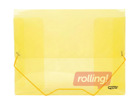 Folder with rubber Grand, A4, yellow