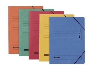 Folder with rubber, Fact plus, A4, cardboard, mix color
