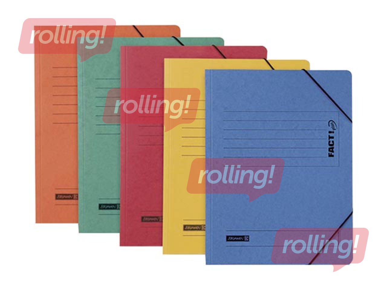 Folder with rubber, Fact plus, A4, cardboard, mix color