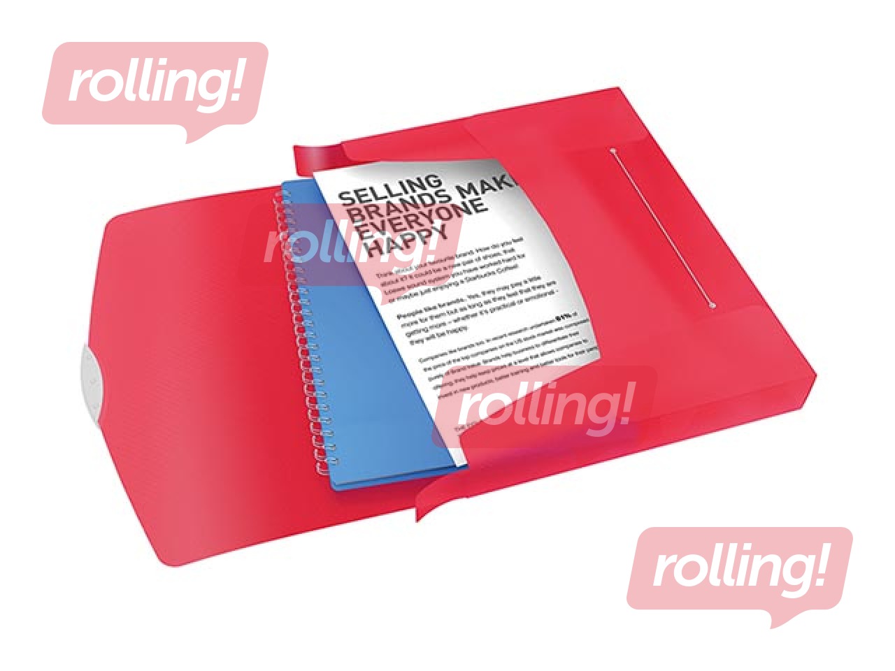 Box File Esselte Vivida, A4, 40 mm, translucent, red