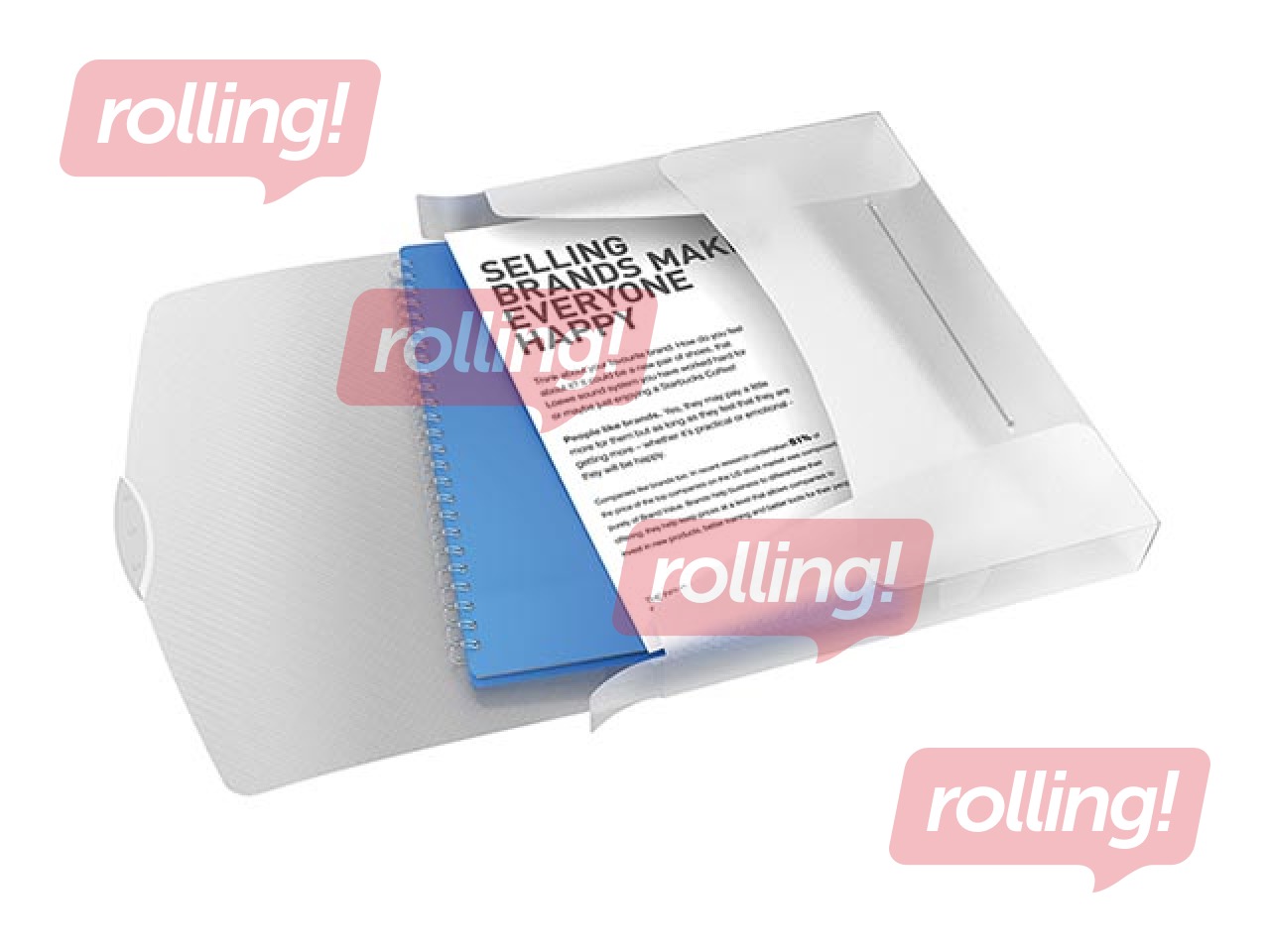 Box File Esselte Vivida, A4, 40 mm, translucent, white