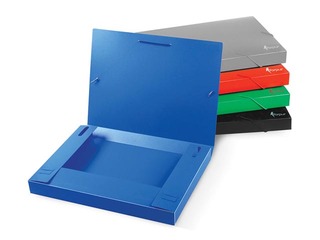 Box Folder with rubber Forpus, A4, 30mm, green