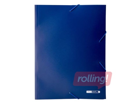 Folder with rubber Office Point, PP, blue