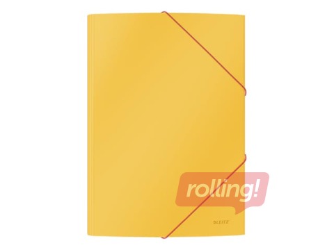 3 klapi ja kummidega kaust Leitz Cozy, A4, papp, kollane