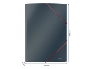 3 klapi ja kummidega kaust Leitz Cozy, A4, papp, hall 