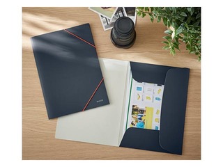 3 klapi ja kummidega kaust Leitz Cozy, A4, papp, hall 