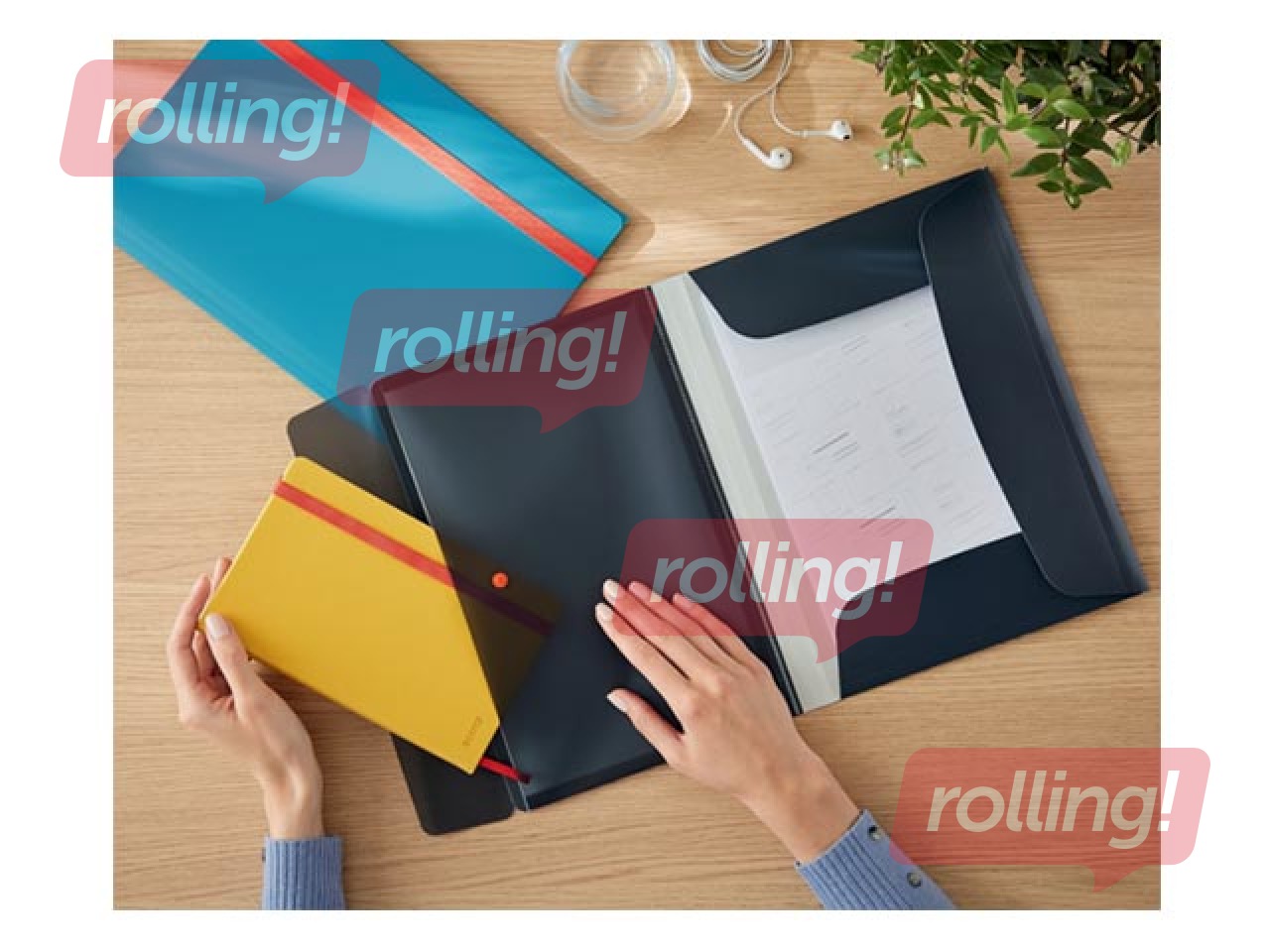 3 klapi ja kummidega kaust Leitz Cozy, A4, PP, hall