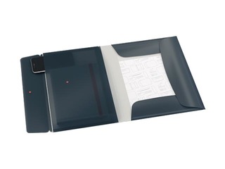 Folder with 3 flaps and rubbers Leitz Cozy, A4, PP, grey