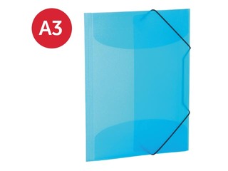 Folder with 3 flaps and rubbers Herma, A3, PP, light blue