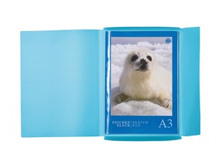 Kummiga ja 3 klapiga kaust Herma, A3, PP, helesinine