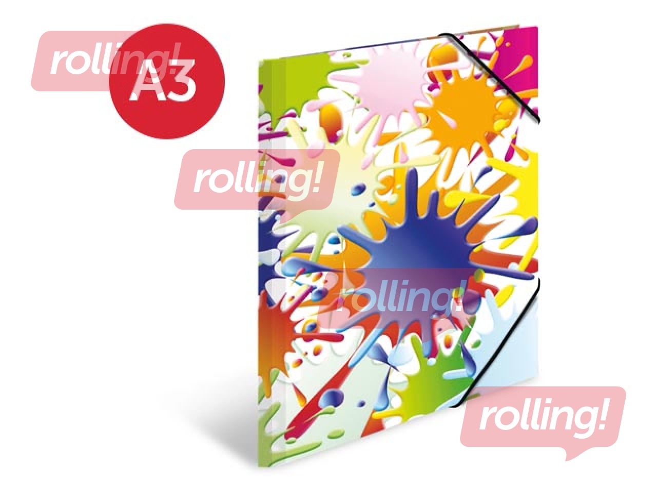 Elasticated folder A3 cardboard silks