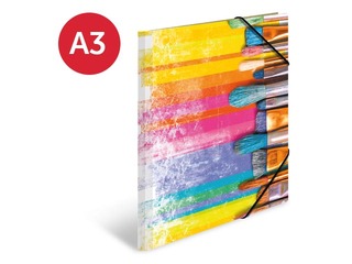 Elasticated folder A3 cardboard silks