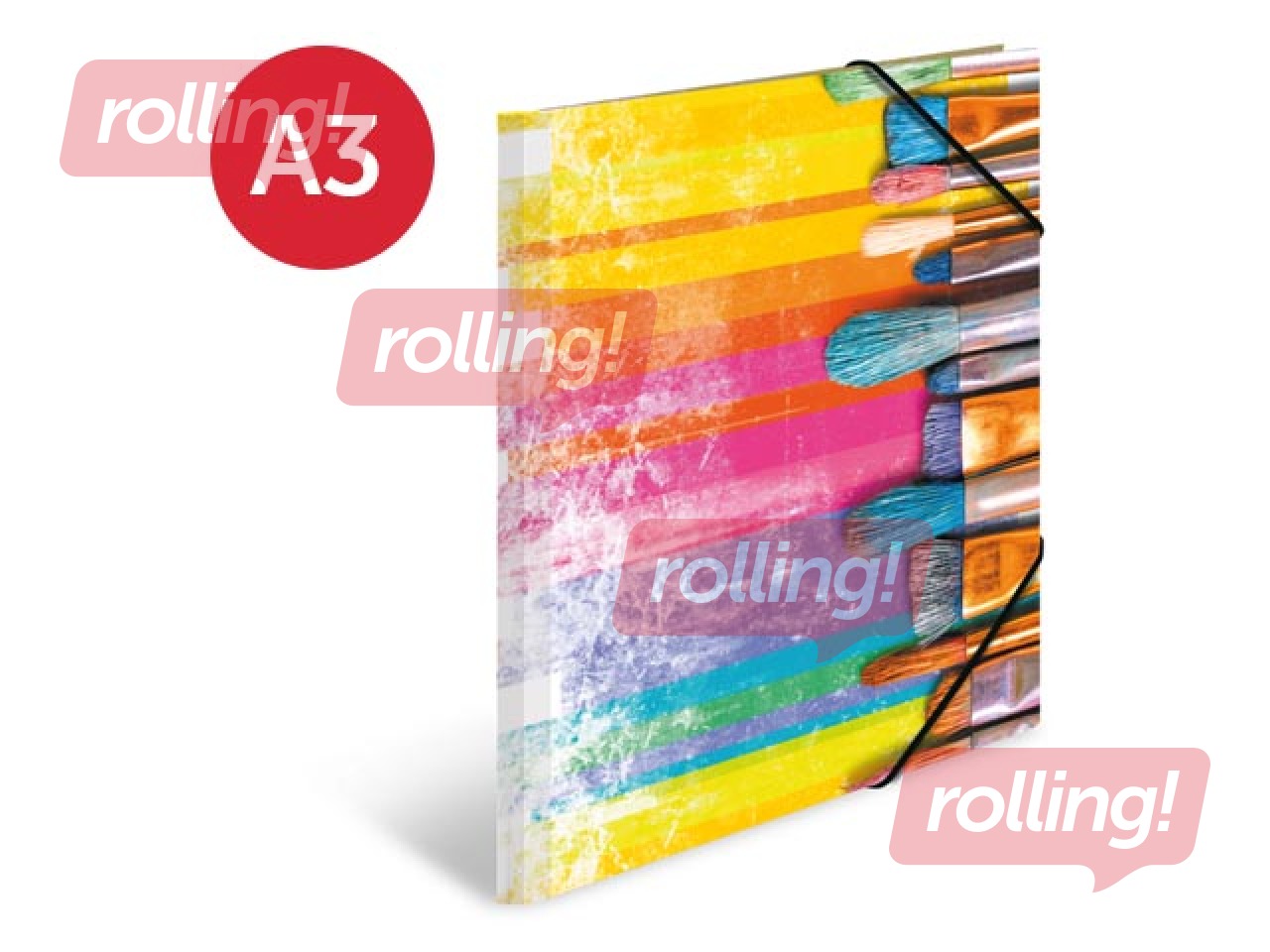Elasticated folder A3 cardboard silks