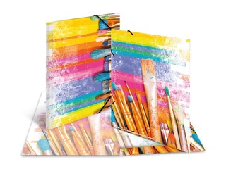 Elasticated folder A3 cardboard silks