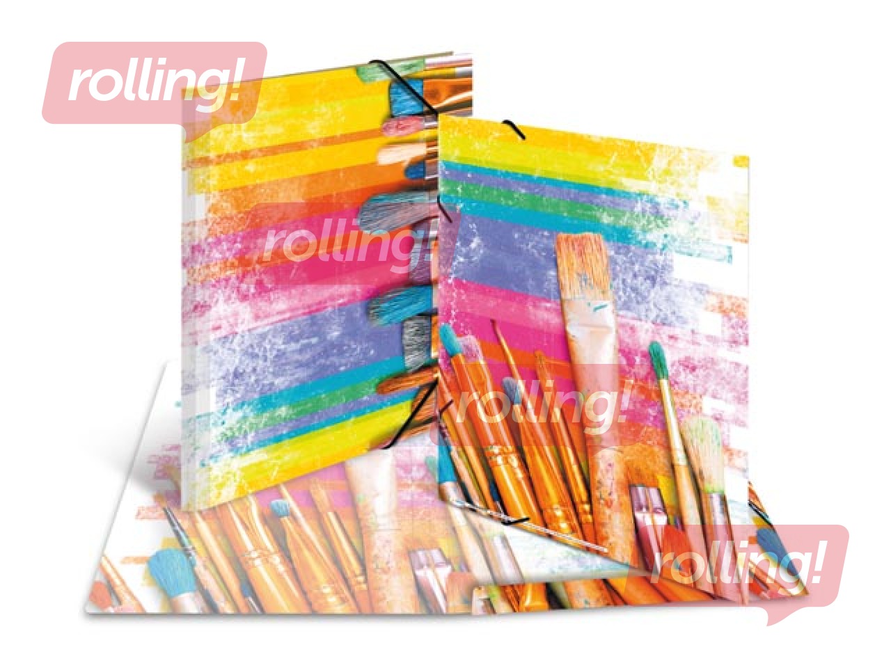 Elasticated folder A3 cardboard silks
