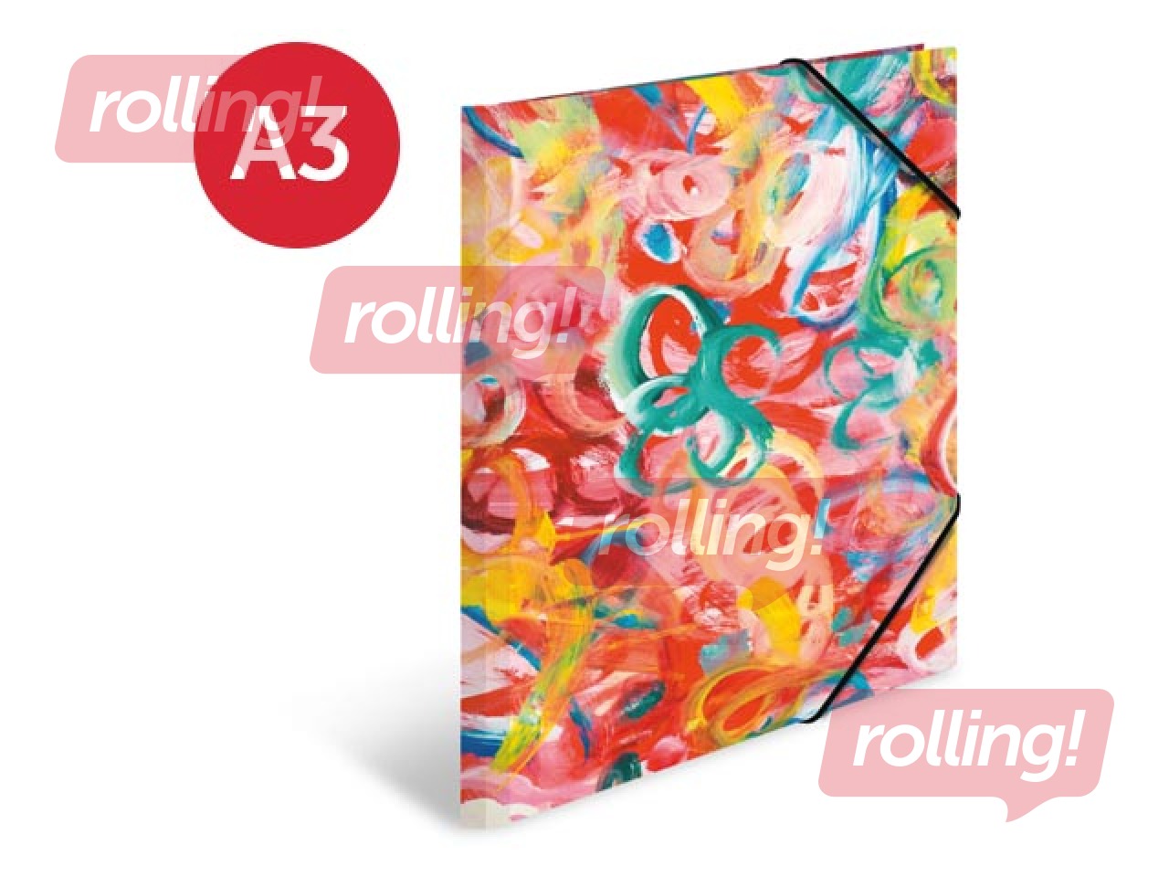 Elasticated folder A3 cardboard silks