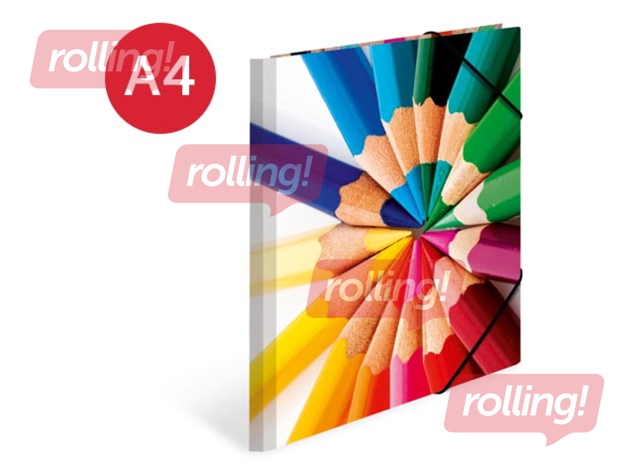 Elasticated folder A4 cardboard silks