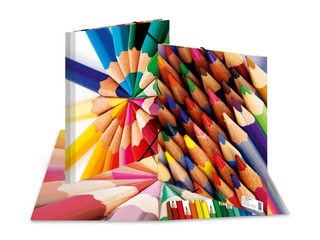 Elasticated folder A4 cardboard silks