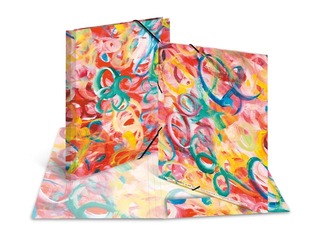 Elasticated folder A4 cardboard silks