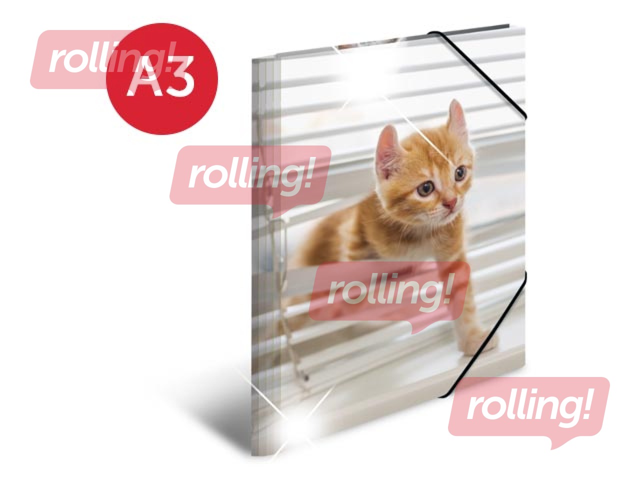 Папка с 3-мя клапанами и резинками Herma, A3, ПП, глянцевая 