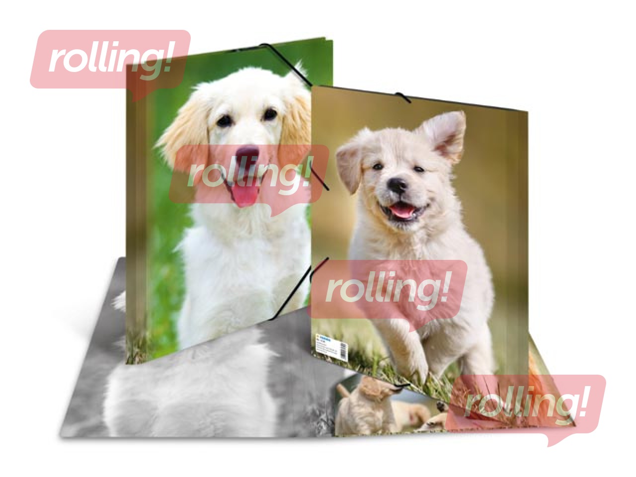 Mape ar 3 atlokiem un gumijām Herma, dzīvnieku apdruka, A4, PP